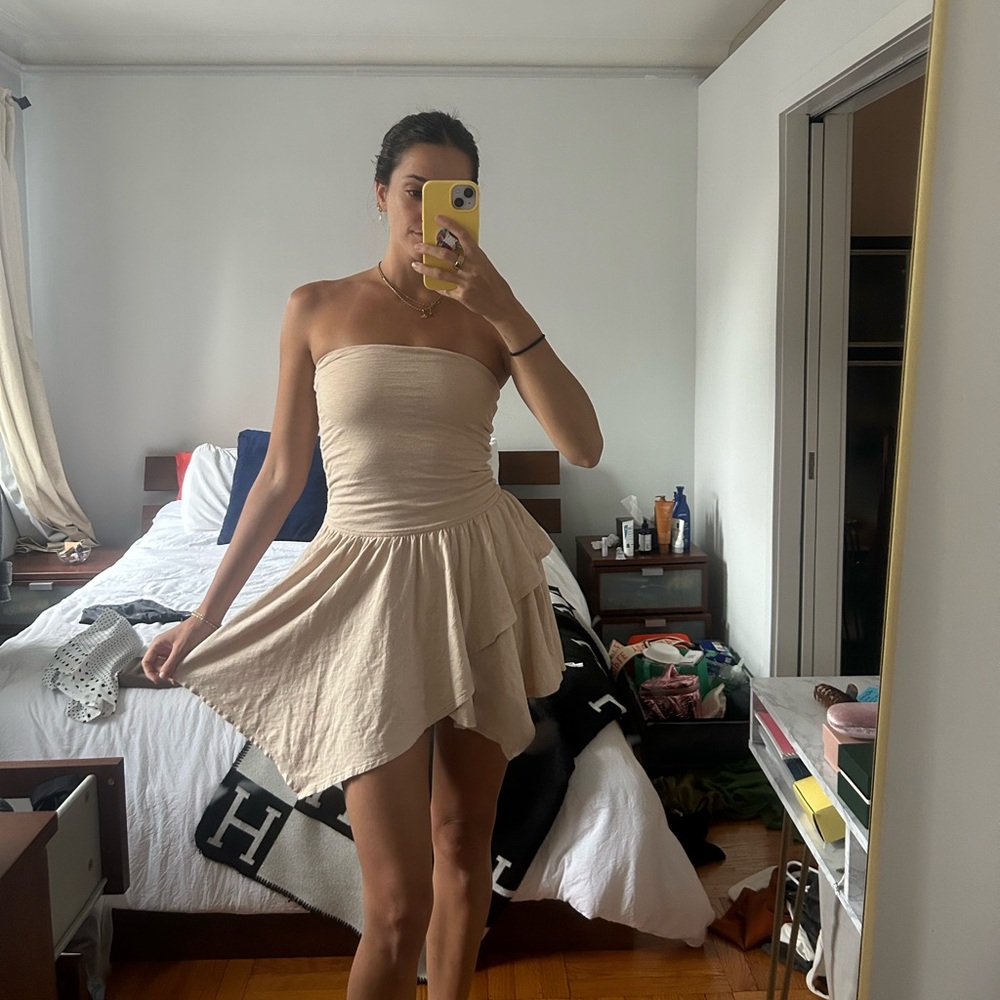 Aeropostale Strapless Cream Dress